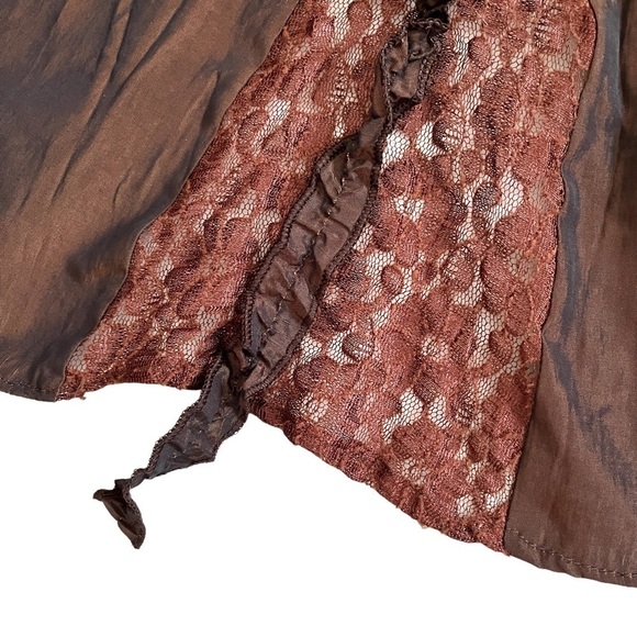 JANE & John A-Line Midi Skirt Lace Ruffle Details Shimmery Copper Style … - Picture 12 of 17